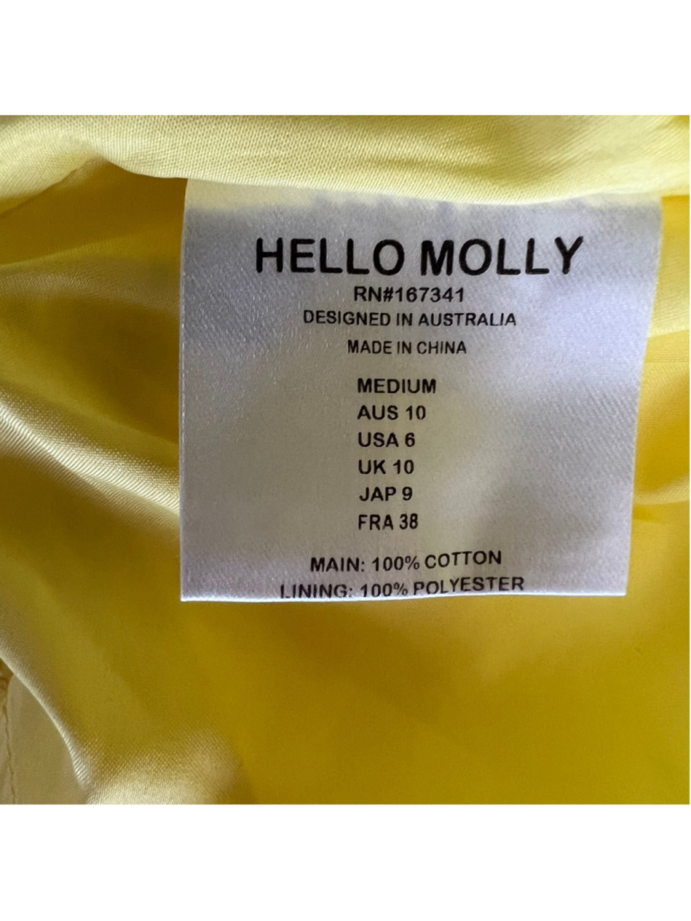 HelloMolly Dress Sz M Yellow Puff Sleeve Tiered Ruffle Mini Cottagecore Babydoll - Picture 10 of 13